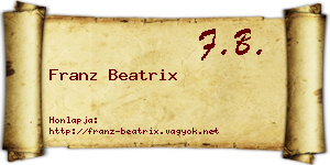 Franz Beatrix névjegykártya
