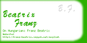 beatrix franz business card